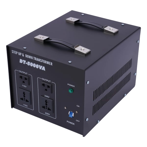 Spændingsomformer Transformer, 1600 Watt, Indgang 110V – 220V, Udgang 220V – 110V, Kompakt Design, Sikker til Hjemme- og Kontorbrug