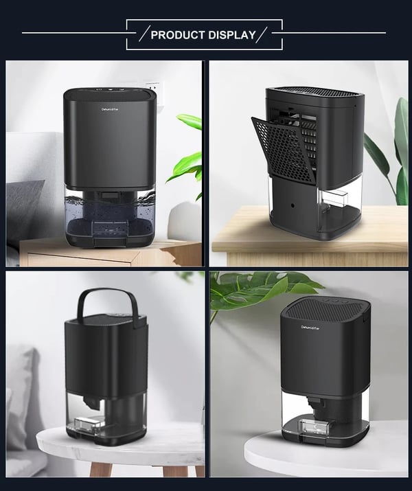 Luftavfuktare, Kompakt Design, Dubbel Spänning,EU-kontakt, Svart
