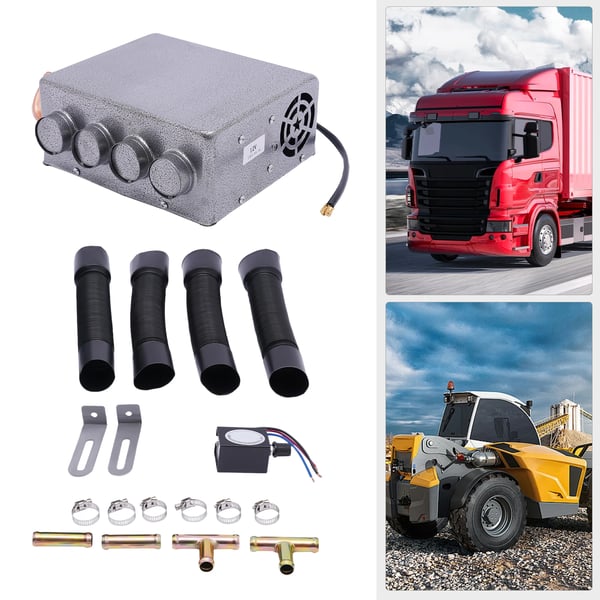 Bilvarmer, 12V, 8A Strøm, Kobberkerne, Dimensioner 23*21*10 cm, Blæsermotor
