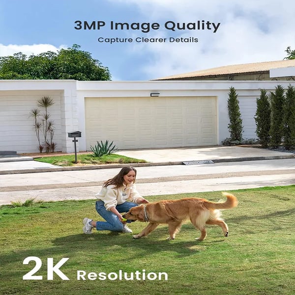 Säkerhetskamera, 3MP CMOS-sensor, 128GB lagringskapacitet, solenergi, 360° synvinkel, utomhusbruk