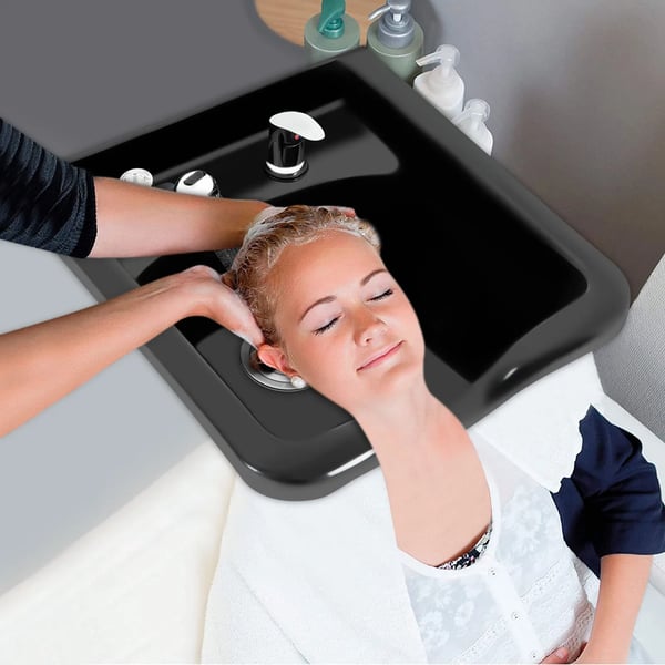 Shampoopöytä, Seinälle Asennettava Suunnittelu, Vedettävä Letku Mukana,Musta