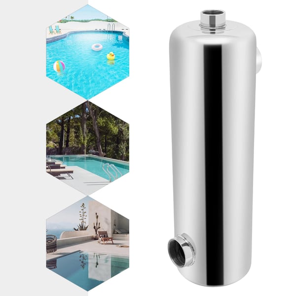 Simbassäng Värmeväxlare, 60 kW Effekt, Hållbart Rostfritt Stål,silver
