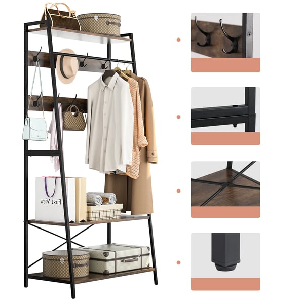 Klädhängare, Robust Metallram, Multifunktionell Design,svart
