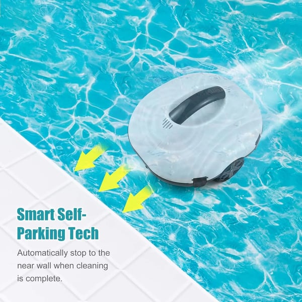Robotic Pool Vacuum, 120 minutters driftstid, automatisk parkeringsfunktion, 2,5 timers opladning,Elfenben