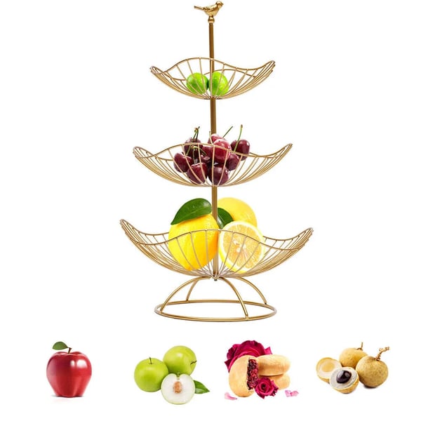 Frugtbod, 3-lags design, metal konstruktion,Guld