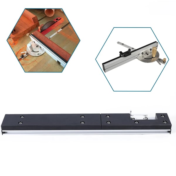Mortise og Tenon Værktøj, Aluminiumlegering, 45*6*3cm, Kompatibel med bordsave, Sorte og Sølv muligheder, Samling kræves