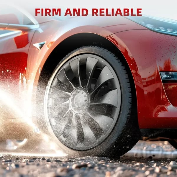 Hjulnavsbeskyttelseshætte, Snap-on Design, Kompatibel med Tesla Model 3,våben grå