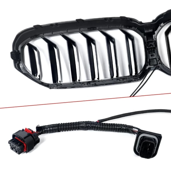 Racing Grill, Hållbar Plast, Förbättrad Luftflöde,Med LED-lampor