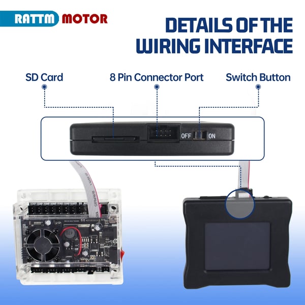 CNC Offline Controller, 28 tommer Touchscreen, 95 x 80 x 18,5 mm, Kompatibel med 3018/3020/4540, Wifi Funktion: Ja, Inkluderer SD-kort og U-disk