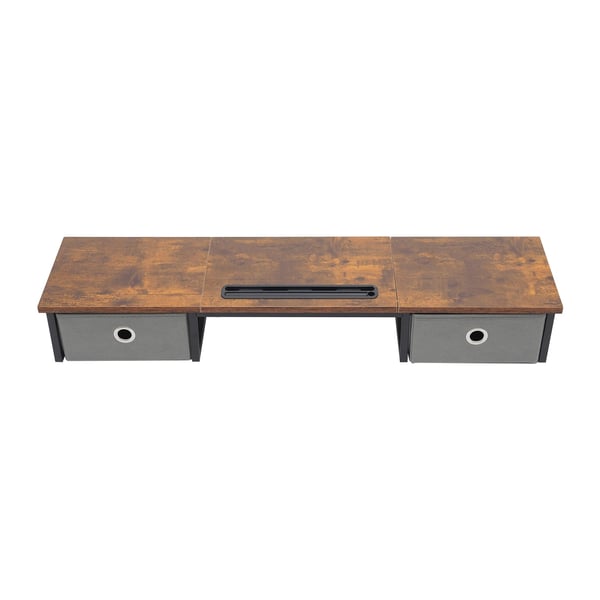 Monitorstativ, Ergonomisk Design, Pladsbesparende Organizer,Brun