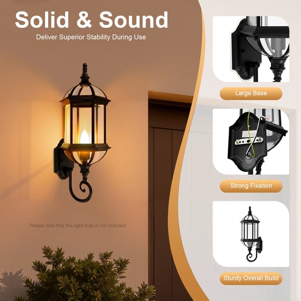 Vägglampa, Modern Design, Hållbar Konstruktion,svart