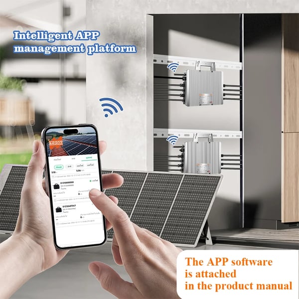 Solmikroinverter, Wi-Fi-forbindelse, IP67 vandtæt,2000W, 230V AC, 22-50V