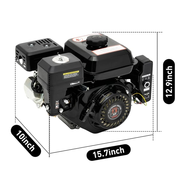 Go Kart Motor, 7,5 HK, 212cc Benzinmotor,sort