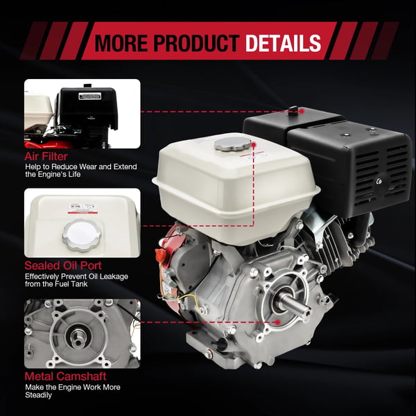 Gasdriven motor, hög effektutgång, förlängd drift, användarvänlig design