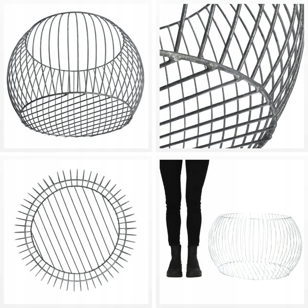 Gabion Pot, Galvaniseret Stål, Holdbart Design,Sølv