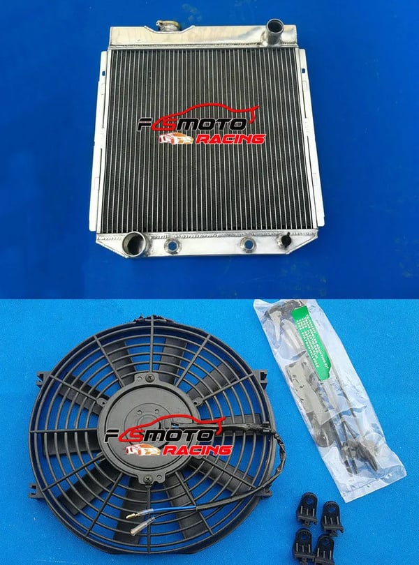 Aluminium Radiator, Kerne Dimensioner 418 mm x 438 mm x 56 mm, Samlede Dimensioner 547 mm x 498 mm x 116 mm, Kompatibilitet FORD Mustang V8 5.0L
