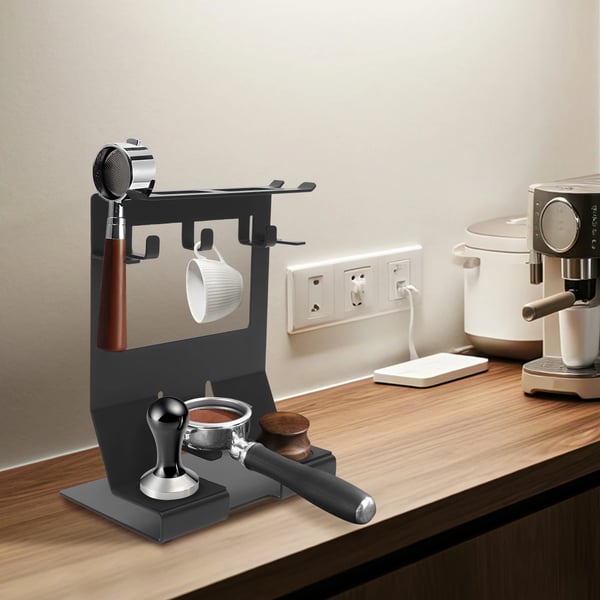 Kaffearrangør Rack, Holdbar Jernkonstruktion, Ingen Samling Krævet,sort