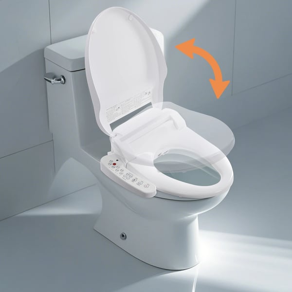 Elektrisk bidet toilet sæde, opvarmet sæde, justerbar vandtemperatur, egnet til V- og U-formede toiletter, AC 220V, vaskeeffekt 1600W