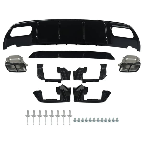Bageste kofanger diffuser, udstødning inkluderet, til Mercedes-Benz A-Klasse W176,A45 Diffuser