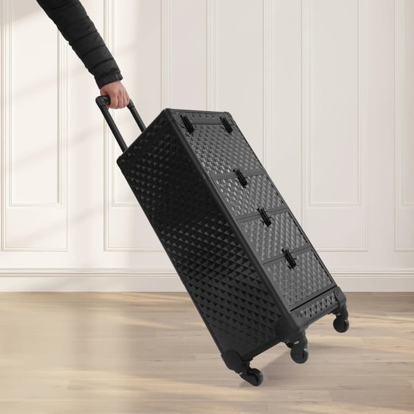 Makeupvagn, Rullande design, Multifunktionell förvaring,Svart