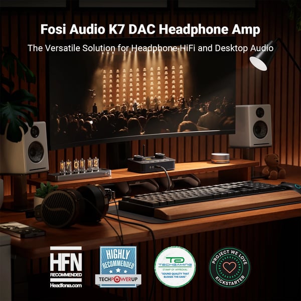 DAC & Hovedtelefonforstærker, HiFi Lyd, Alsidig Tilslutning,K7
