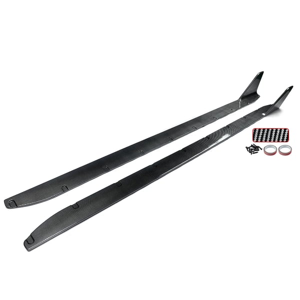 Side Skirt Extension Lip, Holdbar ABS Konstruktion, Nem Installation,som vist