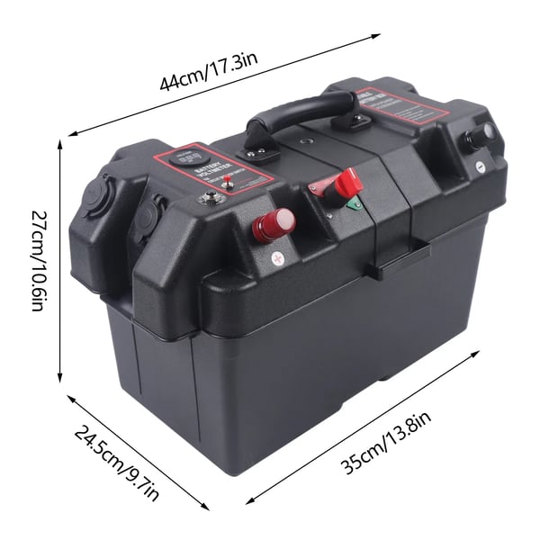 Batteriboks, Dobbelt USB-port, Realtidsmonitorering,sort
