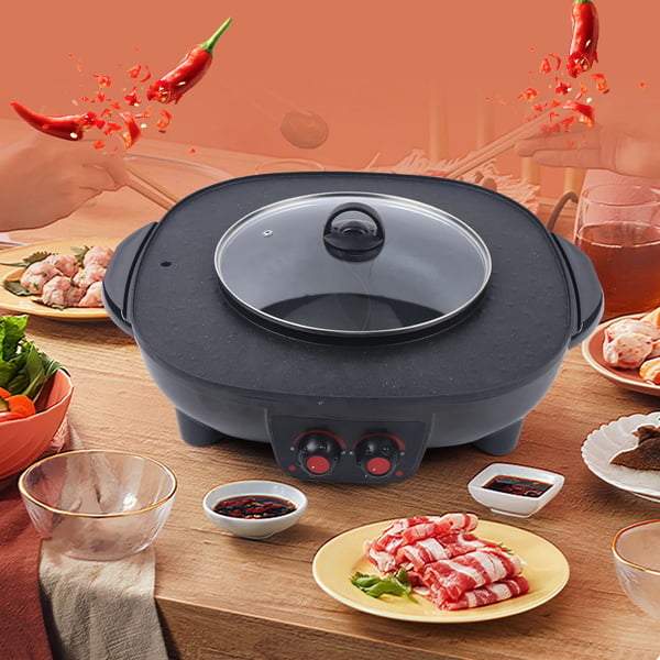 Elektrisk Hot Pot, 4000W Effekt, 3-4L Kapacitet, Non-Stick Belægning