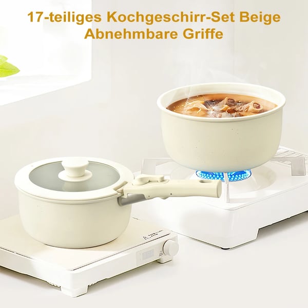 Køkkengrej Sæt, Nonstick Belægning, Ovnsikker, Opvaskemaskine Sikker, Giftfri Design, Ergonomiske Håndtag