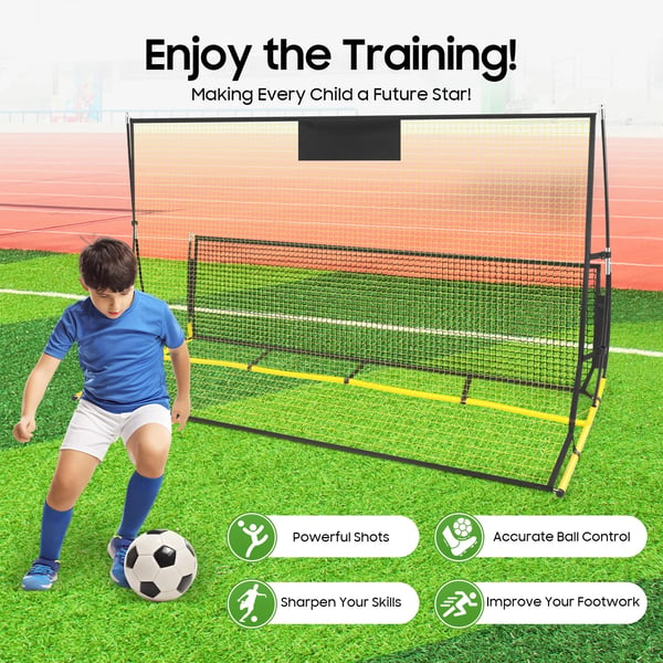Fotboll Rebounder Nät, Hög Studs Träning, Hållbar Glasfiber Ram,Gul