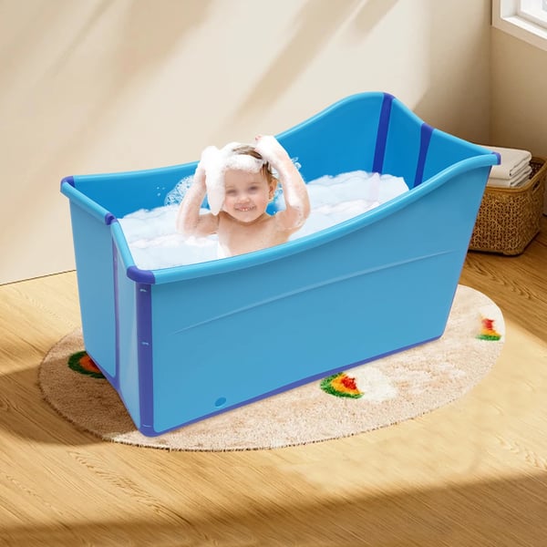 Badekar, Højkvalitets PP + TPE Materiale, Udfoldet Størrelse 87 x 46 x 56,5 cm, Bundlængde 98 cm, Øverste Ministerlængde 100 cm, Nettovægt 7,5 kg