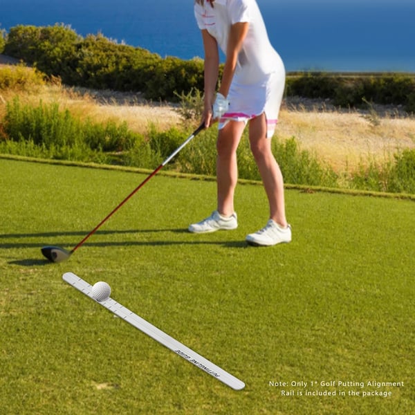 Golf Putting Alignment Rail, Letvægts Aluminium, Øjeblikkelig Feedback,HVID