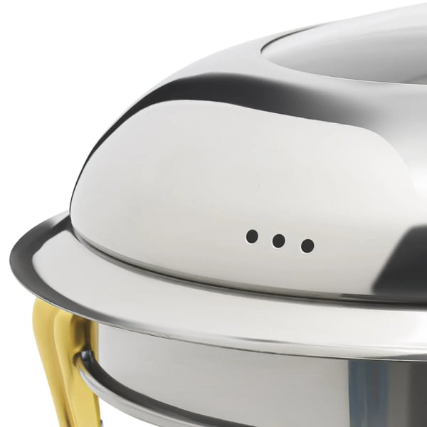 Rund Chafing Dish, Rustfrit Stål, 28 cm Indvendig Diameter, 3L Kapacitet,Sølv