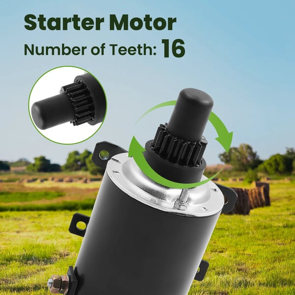 Startermotor, 12V, 16 tænder, CCW rotation, holdbar konstruktion, dimensioner 15cm x 14cm x 24cm