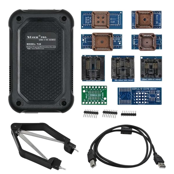 Universell programmerare, stöder 34000+ IC:er, lättviktsdesign,T48 Full Adapters