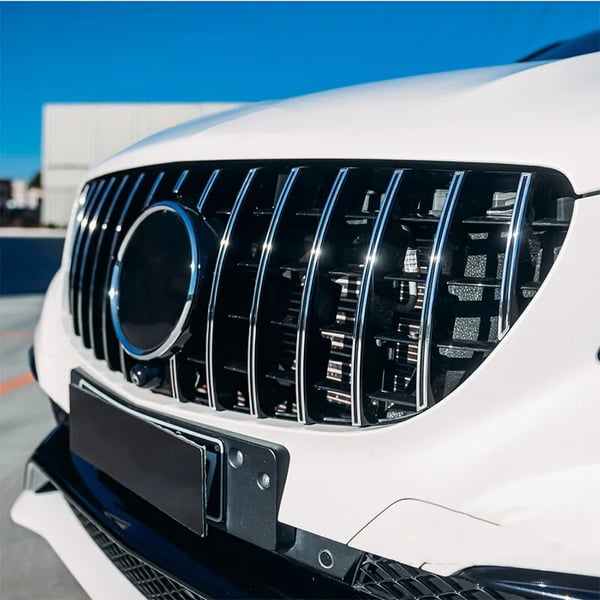 Grillrist, Forkrommet Design, Perfekt Pasform til Mercedes Benz,Krom sort