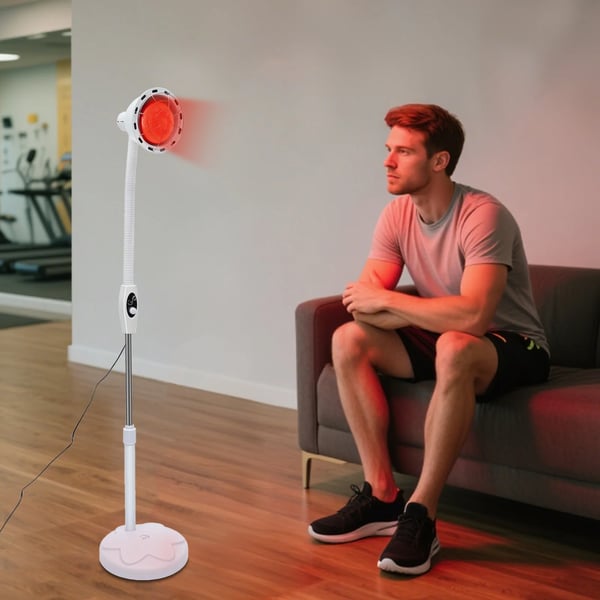 Infrarød Varmlampe, Justerbar Højde, Smertelindring,HVID