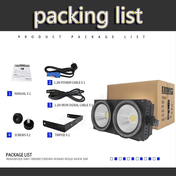 LED Scene Belysningseffekt, 250W Effekt, DMX Kontrolmuligheder,2PCS, EU stik