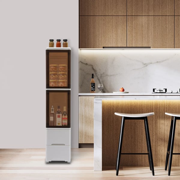 Opbevaringsskab, 4-niveau design, multifunktionel,HVID