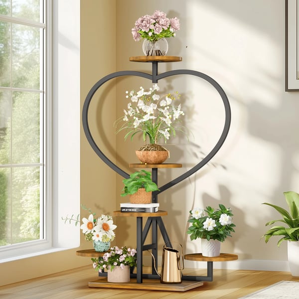 Planteholder, Multi-Niveau Design, Dekorativ Udstilling,Brun