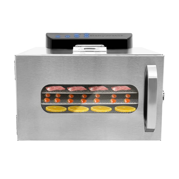 Maddehydrator, 400W, 6 bakker, temperaturinterval 30-90℃, timerindstilling 30 min-24 timer, rustfrit stål