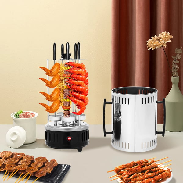 Elektrisk Grill, Vertikal Rotisserie, 1000W Effekt,Sort