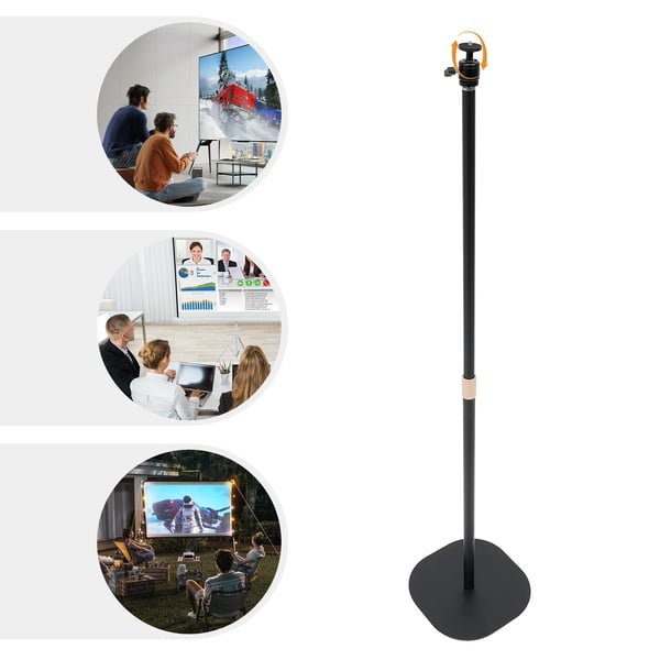 Projektorstand, 360° Drejning, Justerbar Højde,sort