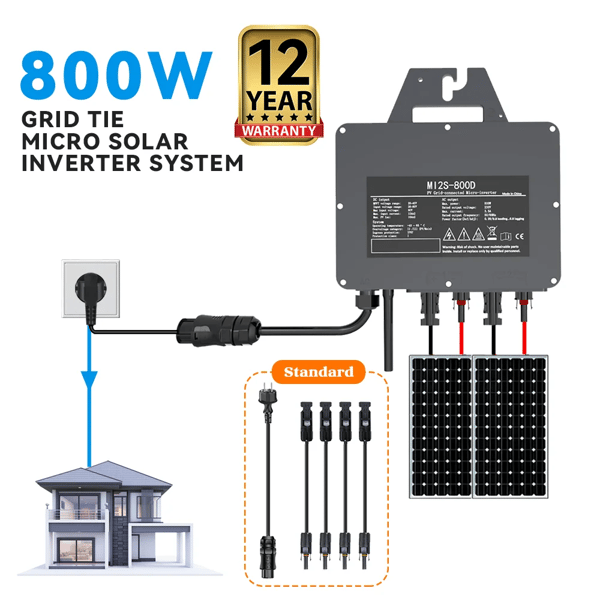 Sol inverter, høj effektivitet, avancerede sikkerhedsfunktioner,DC 22-50V, Inverter 800W, AC 230V