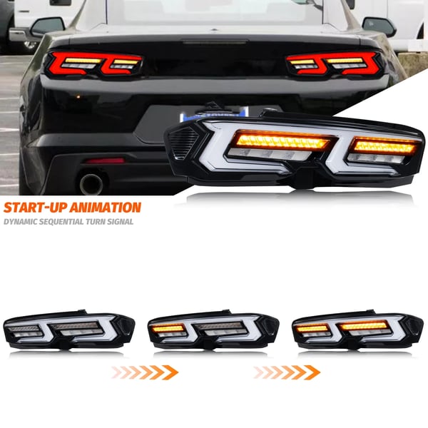 LED Baglygter, ABS Plastikhus, Passer til Chevrolet Camaro 2019-2025, 35 Watt, 12 V, IP67 Vandtæt