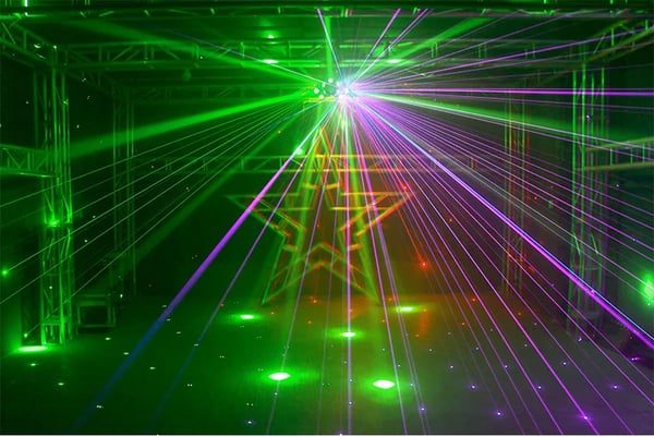 Tre-hoved roterende moving head lys, 180W effekt, DMX kontrol,Stråle Laser