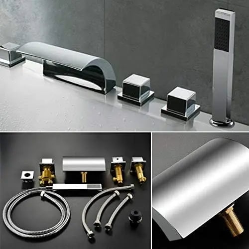 Badkarstillbehör, Vattenfall Design, Messingskonstruktion, Ljus Silver