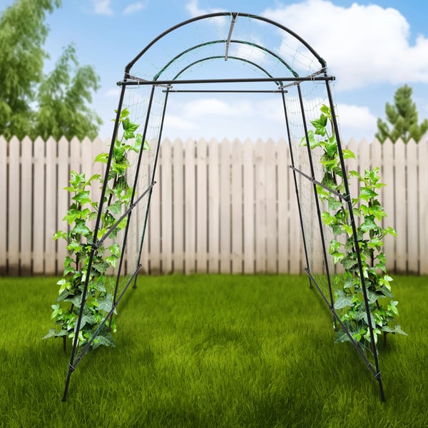 Trädgårdsgaller, Robust stålkonstruktion, Rymlig öppen design,svart
