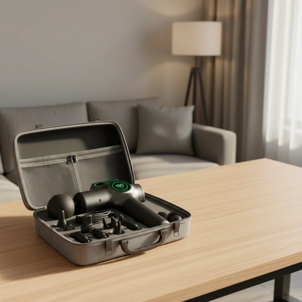 Massagepistol, Dybtvævsmassage, Bærbart Design,Grå, Type C Opladning