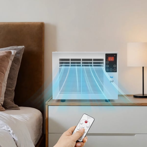 Bærbar Aircondition Køler, Fjernbetjening, Energisparende Kompressor,HVID